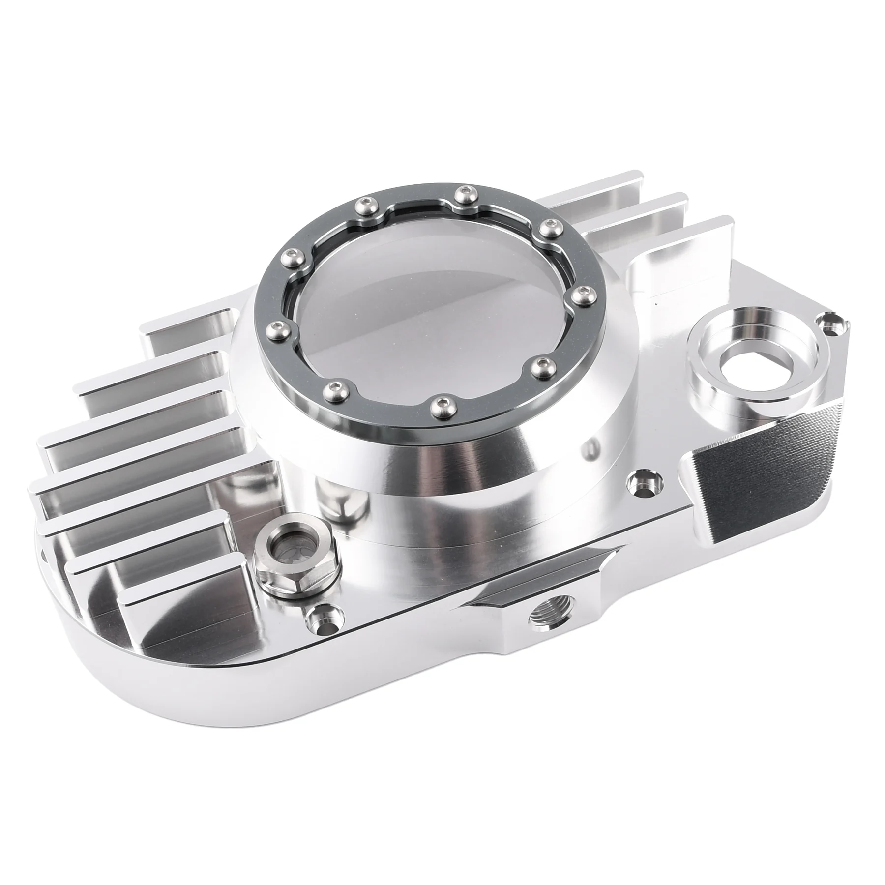Pokrywa silnika Simson S51 SR50 lewa aluminium CNC clear titanium + śruby DPR Performance — ujęcie 5