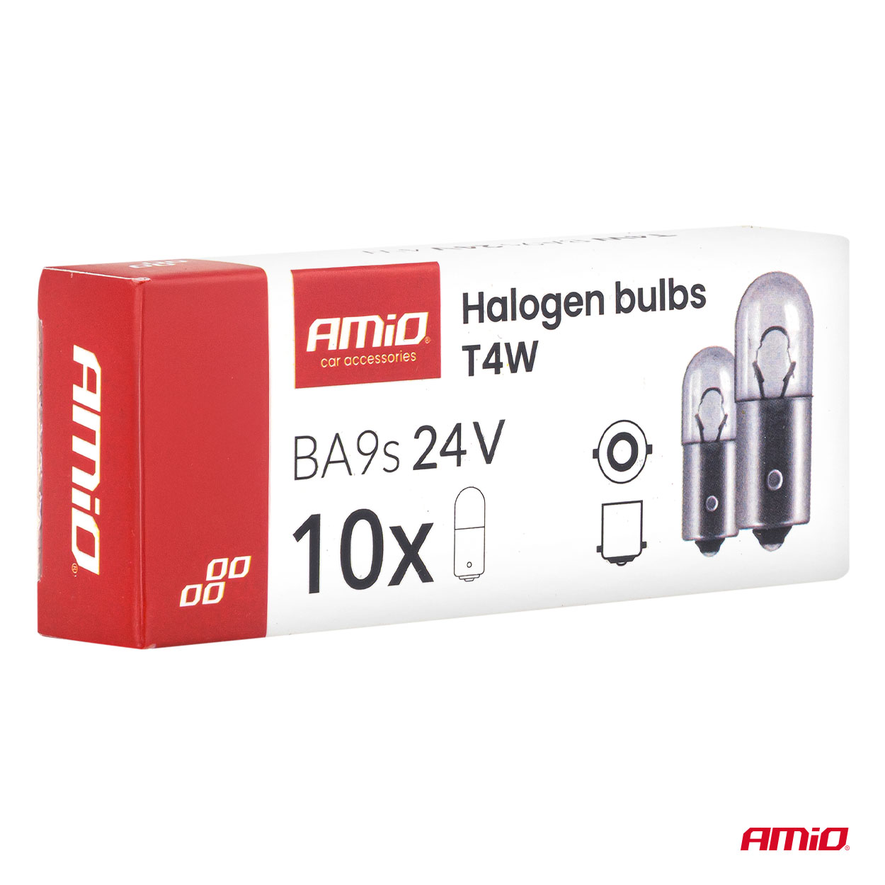 Żarówki halogenowe T4W 24 V 4 W BA9S 10szt.AMIO-04945 — ujęcie 6