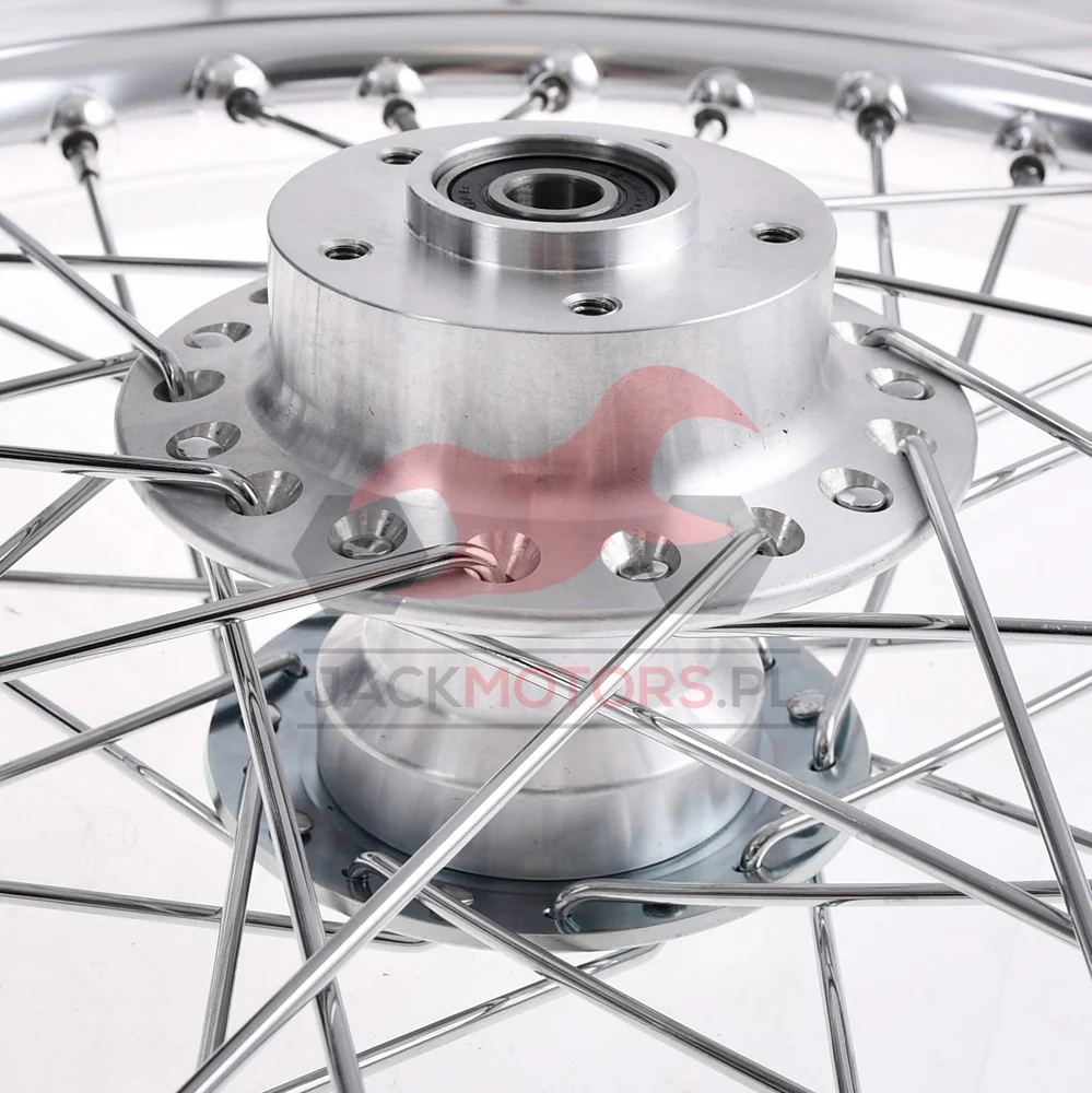 Koło jezdne Simson S51 1,85 × 16 aluminium DPR Classic srebrna piasta + szprychy chrom — ujęcie 5