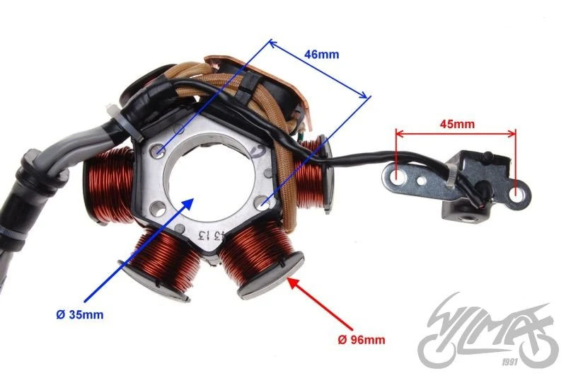 Stator iskrownik 6 cewek do Piaggio Gilera — ujęcie 4