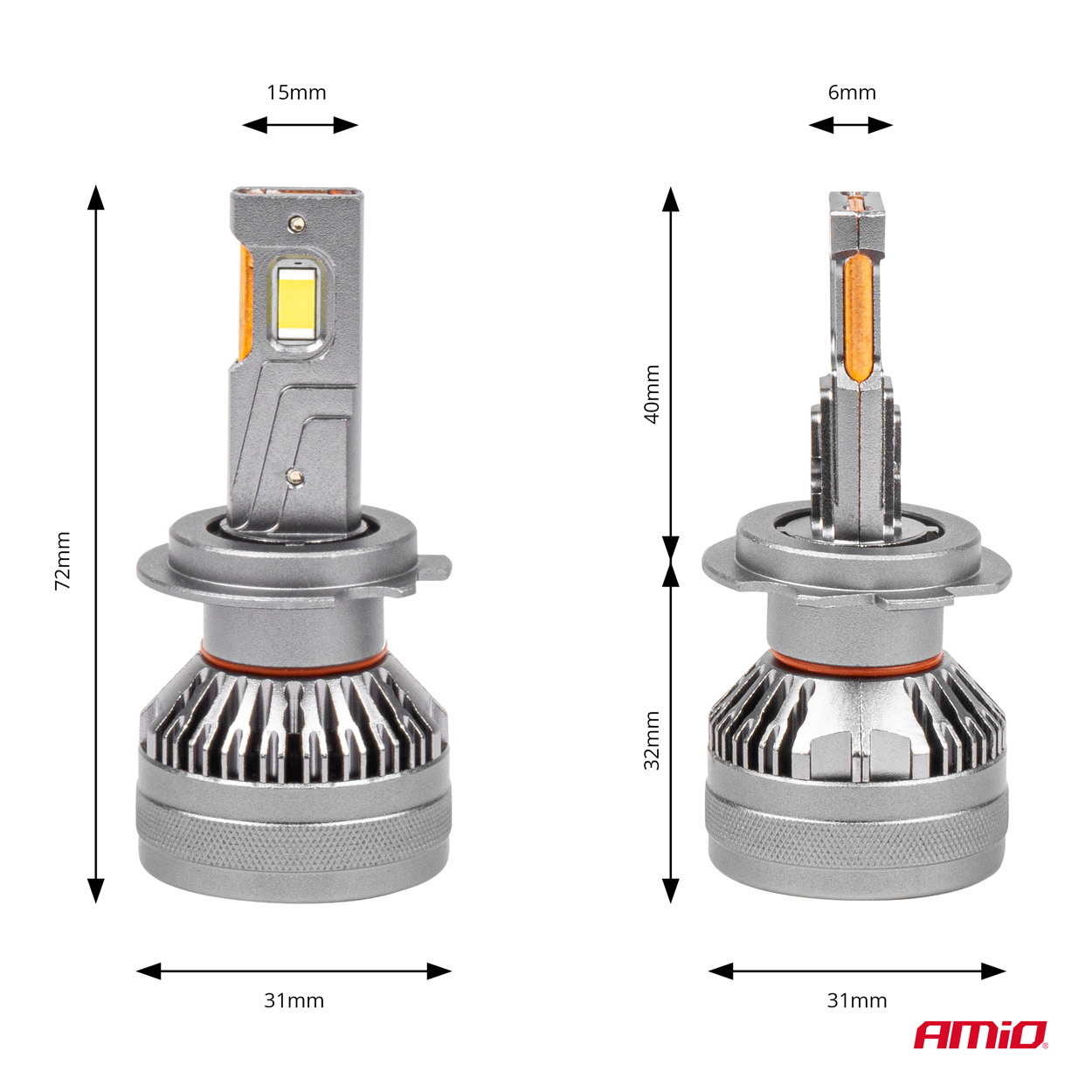 Żarówki samochodowe LED seria HP Full Canbus H7/H18 6500K — ujęcie 8