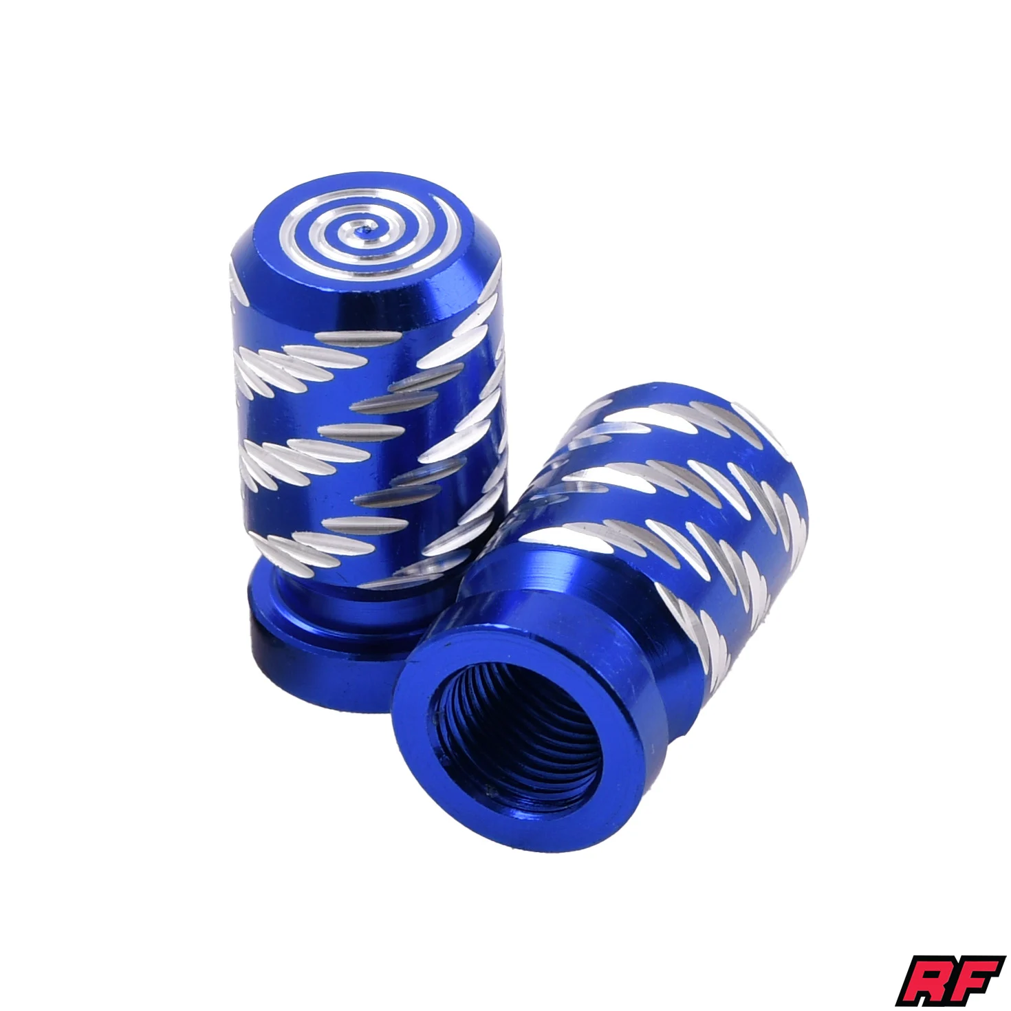 Nakrętka wentyla Racing Force spiral niebieska 2szt — ujęcie 1