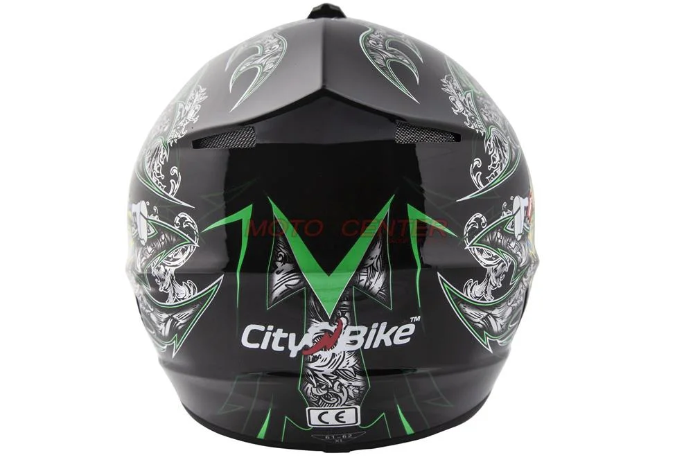 Kask crossowy City-Bike WL-905 Tatan czarny z zielonym XS — ujęcie 3