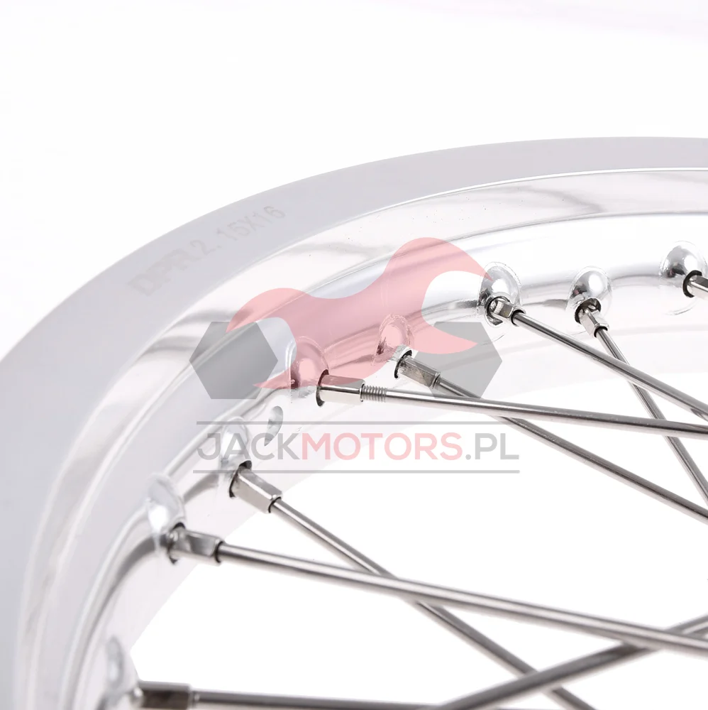 Koło jezdne Simson S51 2,15 × 16 aluminium DPR Classic srebrna piasta + szprychy INOX — ujęcie 4