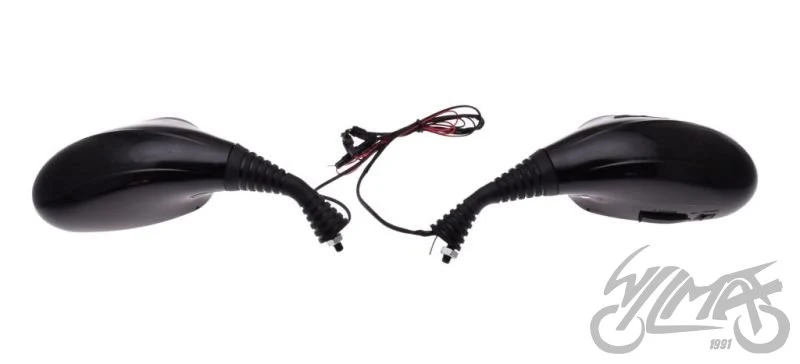 Lusterka z głośnikami, MP3 i radiem, czarne — M8 × 1,25, para — ujęcie 1