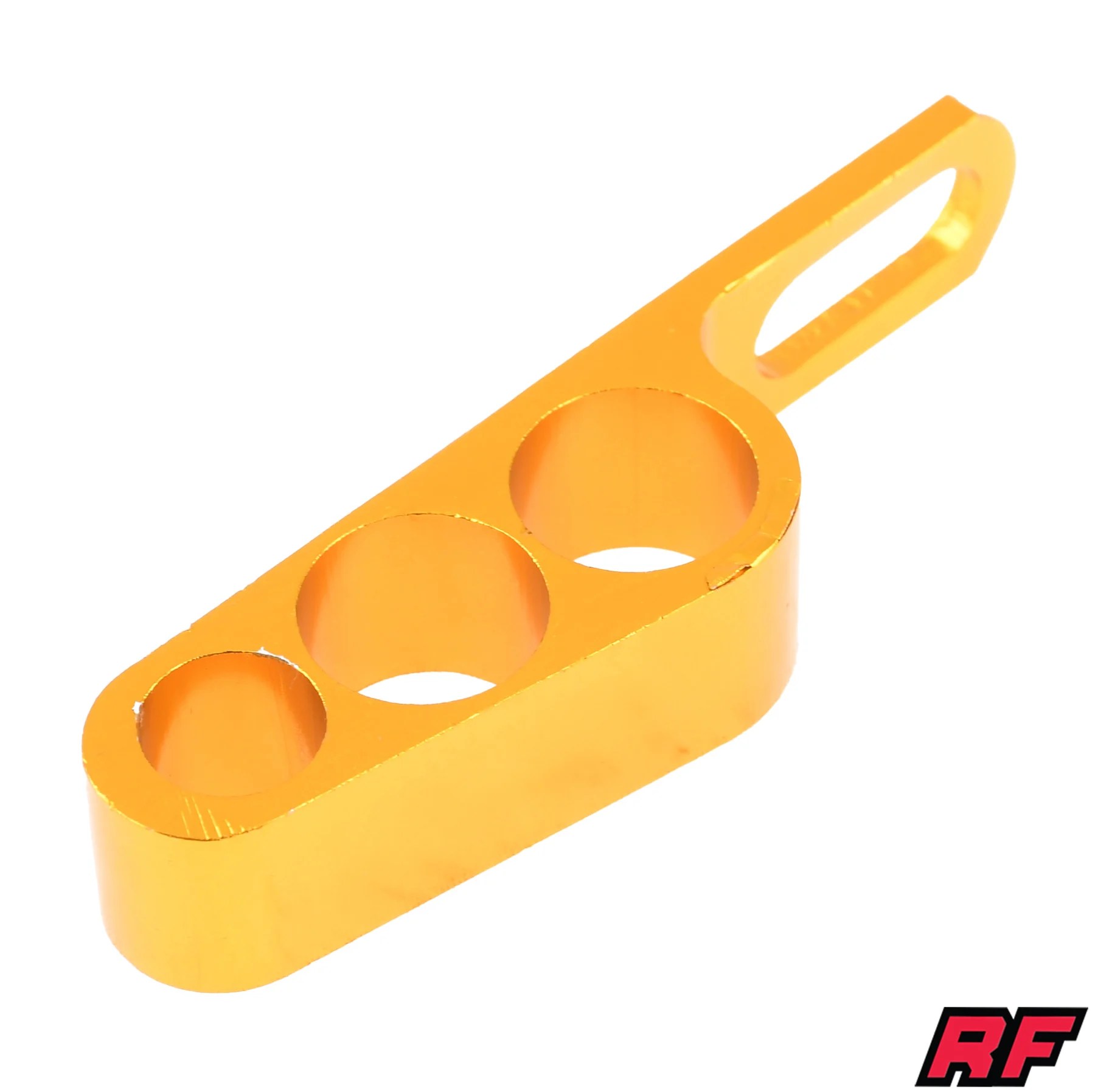 Uchwyt linek / przewodu hamulcowego uniwersalny aluminium CNC anoda złoty V1 Racing Force — ujęcie 1