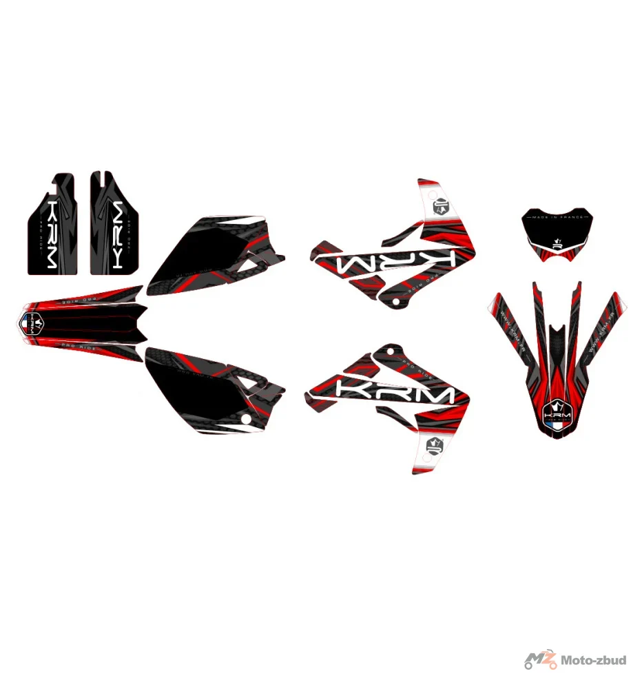 Naklejki / okleina KRM Pro Ride czarno czerwona Rieju MRT 2009-2021 set