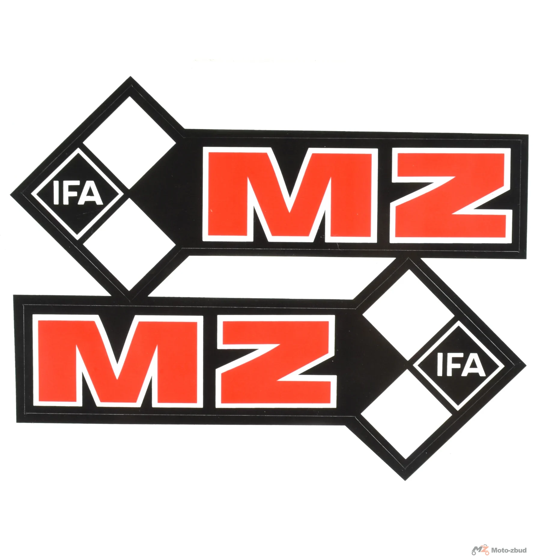 Naklejka zbiornika MZ ETZ czerwona kpl.