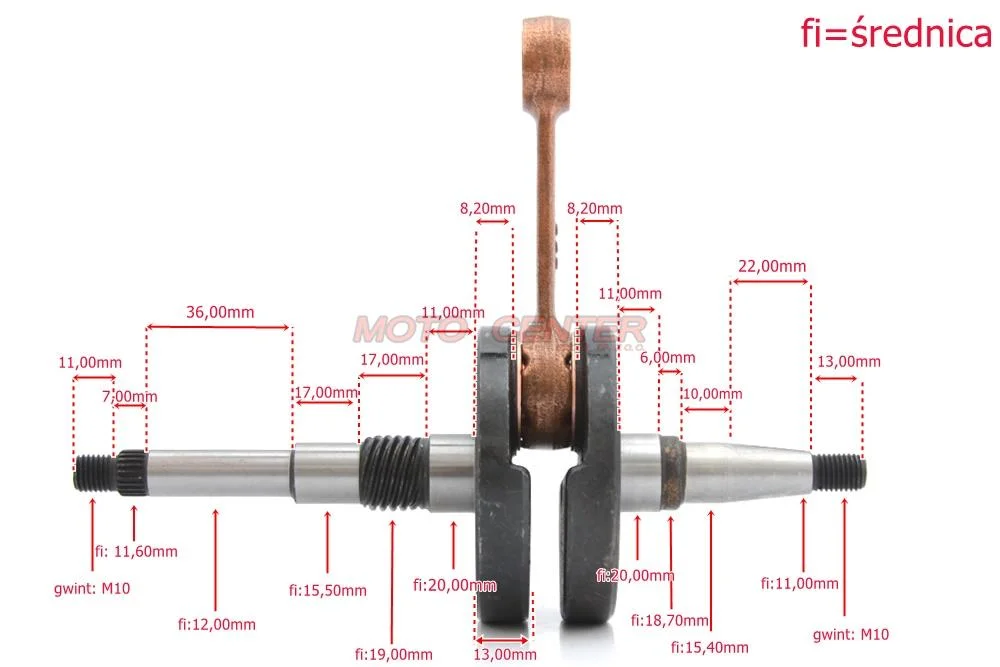 Wał korbowy 50 cm³ skuter 2T Honda Dio AF18 — ujęcie 3