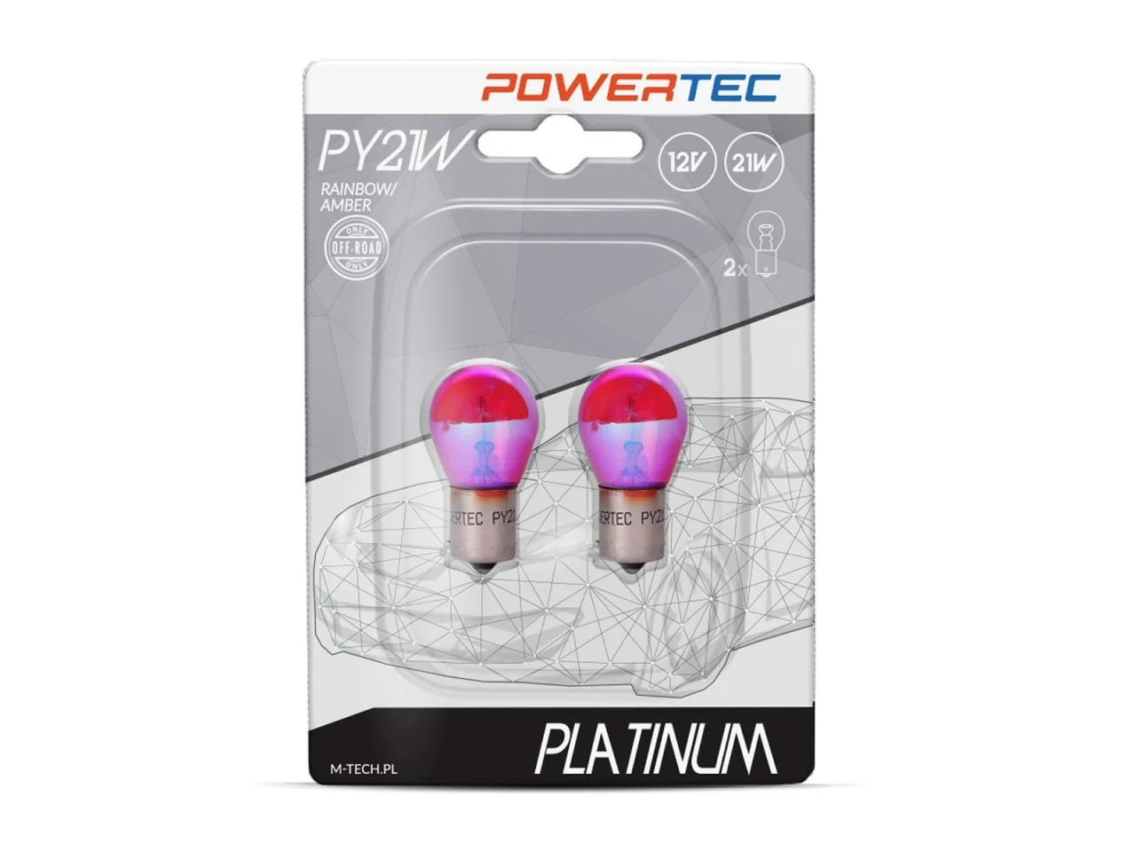 Żarówka BAU15s 12V 21W PowerTec RAINBOW / ŻÓŁTA (2szt.) — ujęcie 2