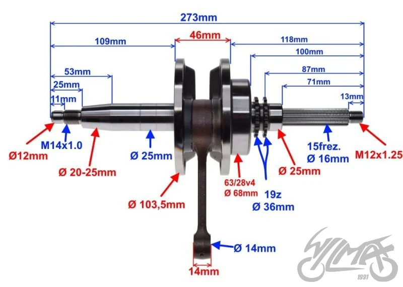 Wał korbowy do Yamahy X-Max 125 made in taiwan — ujęcie 5