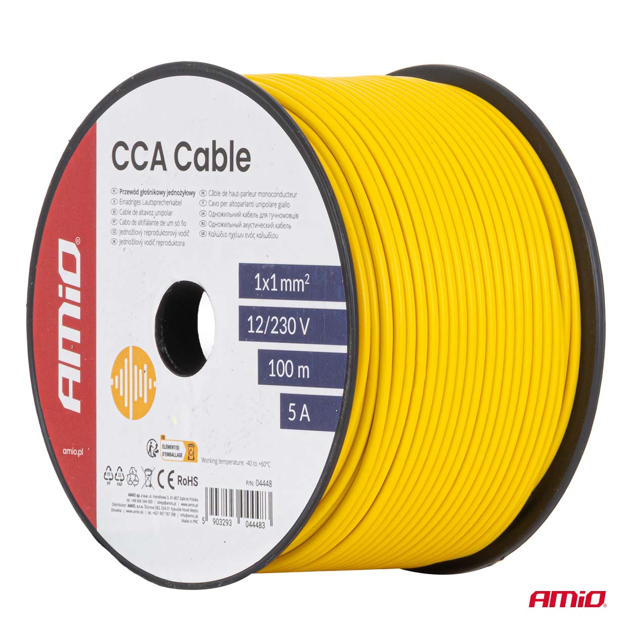 Przewód jednożyłowy żółty CCA 1x1mm2 100m 5A 12/230V — ujęcie 5