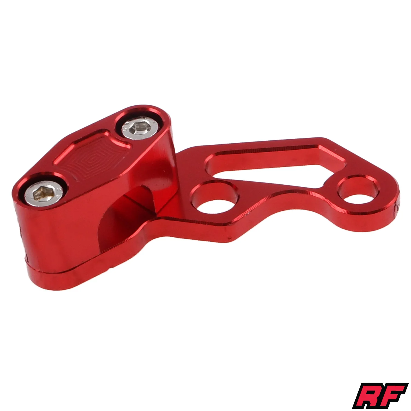 Uchwyt przewodu hamulcowego Simson S50 S51 czerwony aluminium CNC anoda Racing Force — ujęcie 1
