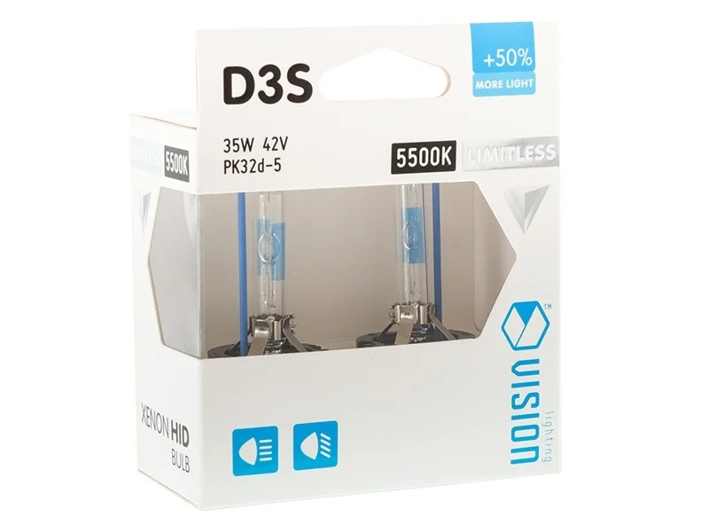 Żarnik Xenon D3S 5500K 85V 35W VISION +50% LIMITLESS WHITE — ujęcie 2