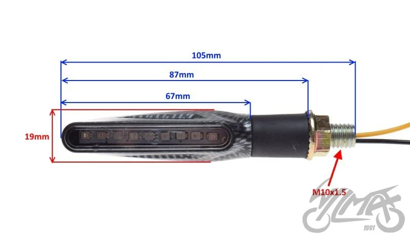 Kierunkowskazy LED sekwencyjne, carbon — para AM1432CA — ujęcie 2