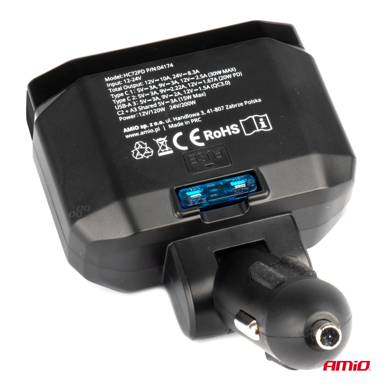 Rozdzielacz rozgałęźnik gniazda zapalniczki PD30W PD20W QC3.0 12 V 24 V + woltomierz — ujęcie 4