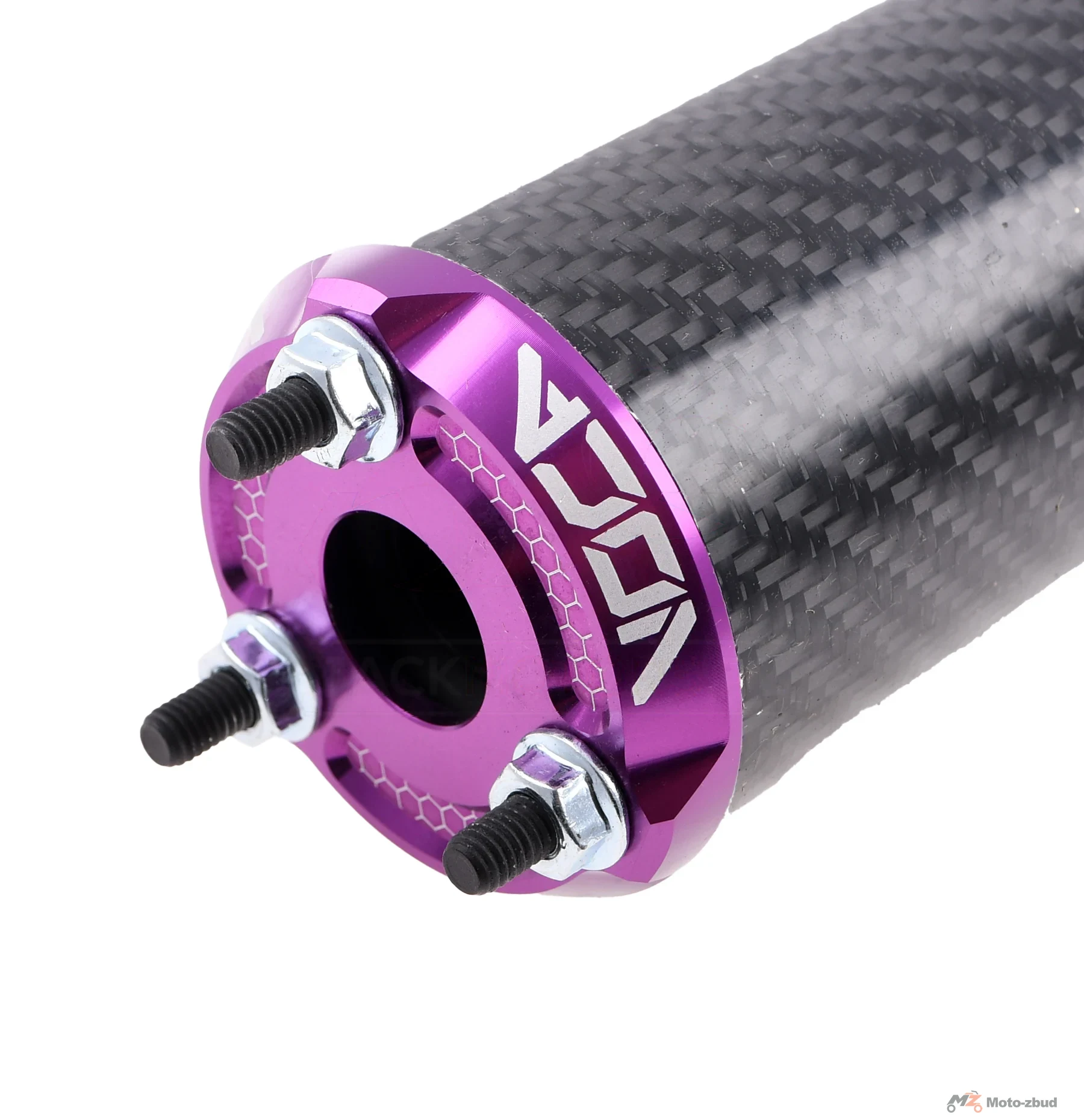 Końcówka wydechu VOCA bestia carbon CNC fioletowa — ujęcie 3