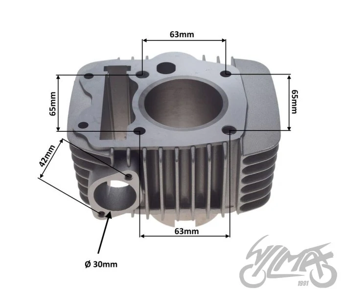 Cylinder + głowica 57,00 mm do Hondy Monkey Grom 150 — ujęcie 2